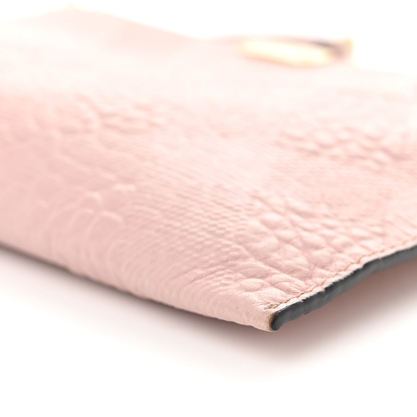 Signature Grain Calfskin Check Embossed Peyton Crossbody Clutch Bag Pale Orchid