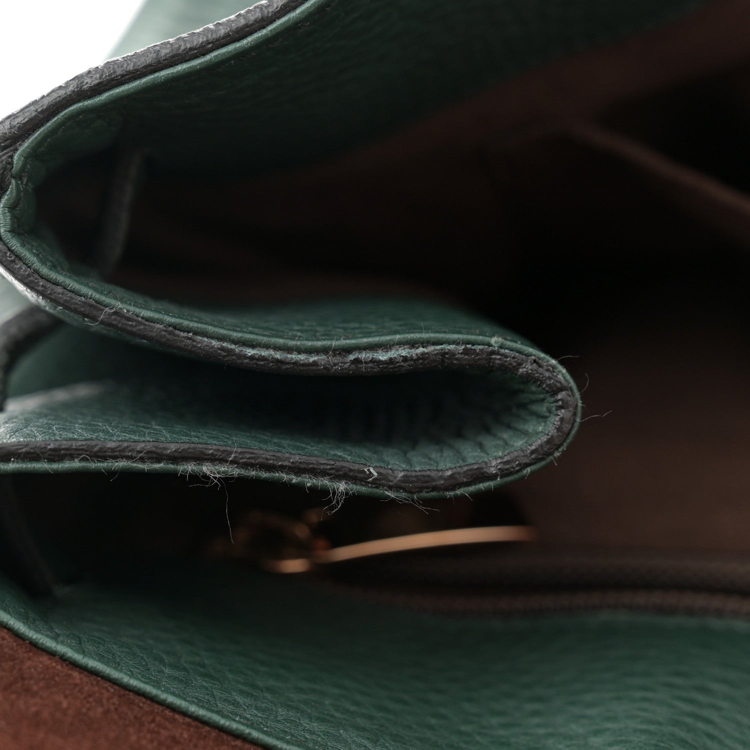 Salvatore Ferragamo Grained Calfskin Gancini Shoulder Bag Dark Green 11 of 12