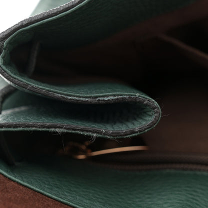 Salvatore Ferragamo Grained Calfskin Gancini Shoulder Bag Dark Green 11 of 12