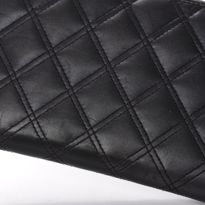 Chanel Lambskin Double Stitch Quilted Large Gusset Zip Around Wallet Black 10 of 19