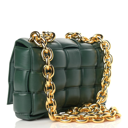 Bottega Veneta Lambskin Maxi Intreccio Padded Chain Cassette Crossbody Bag Raintree 3 of 10