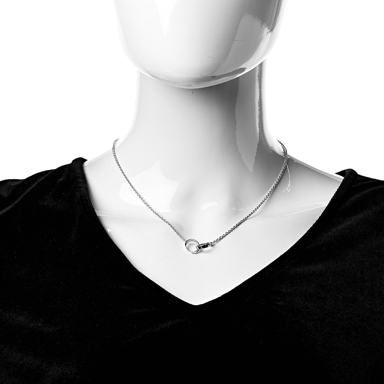 Cartier 18K White Gold Interlocking LOVE Necklace 2 of 6