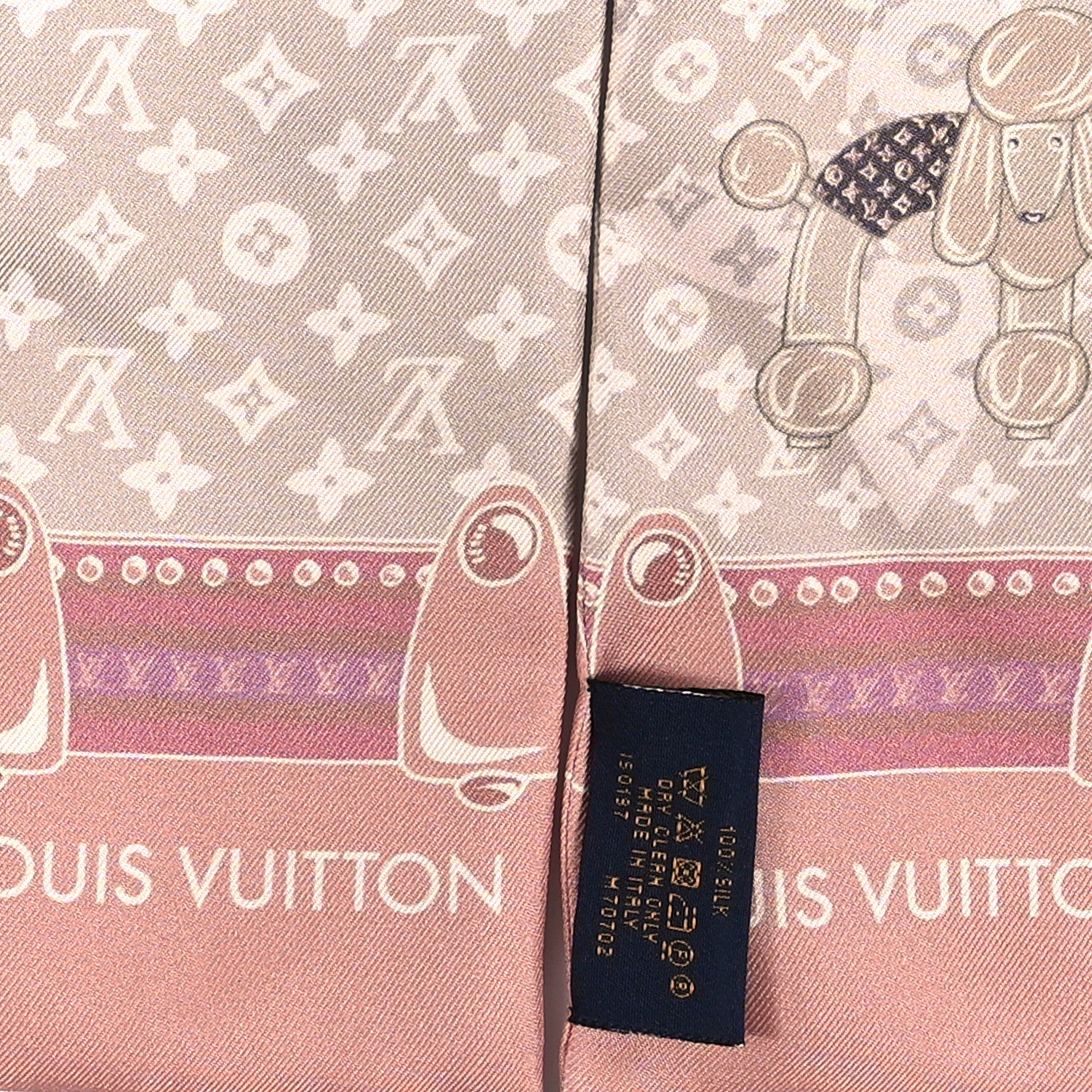Louis Vuitton Silk Monogram Poodle Animalle Bandeau Rose Pale 4 of 4