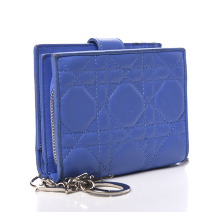 Christian Dior Lambskin Cannage Lady Dior Eden Wallet Blue 2 of 10