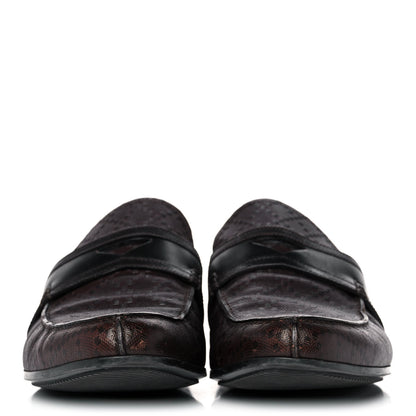 Gucci Diamante Calfskin Mens Driver Loafers 9 Brown 2 of 12