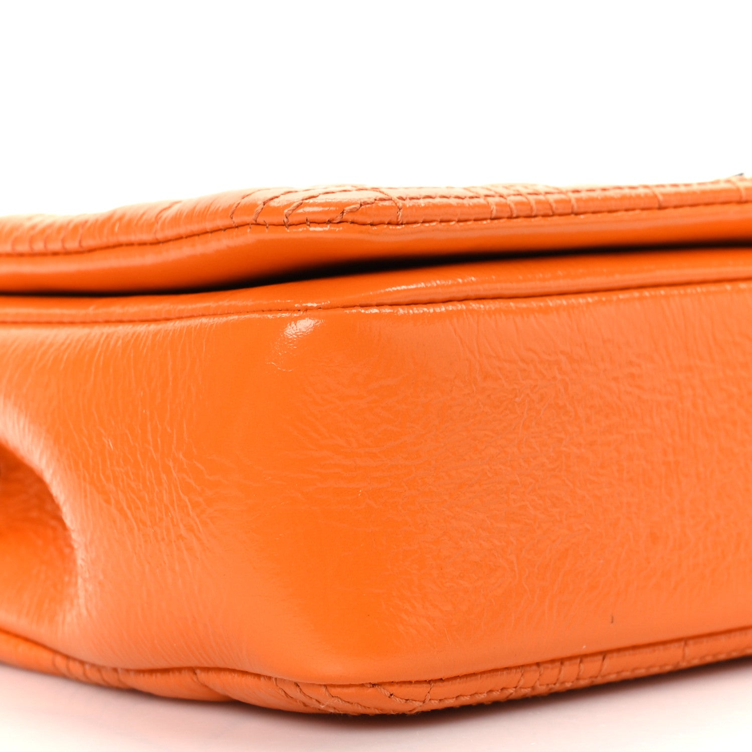 Burberry Patent Quilted Resin Chain Small Lola Bag Deep Orange 8 of 9