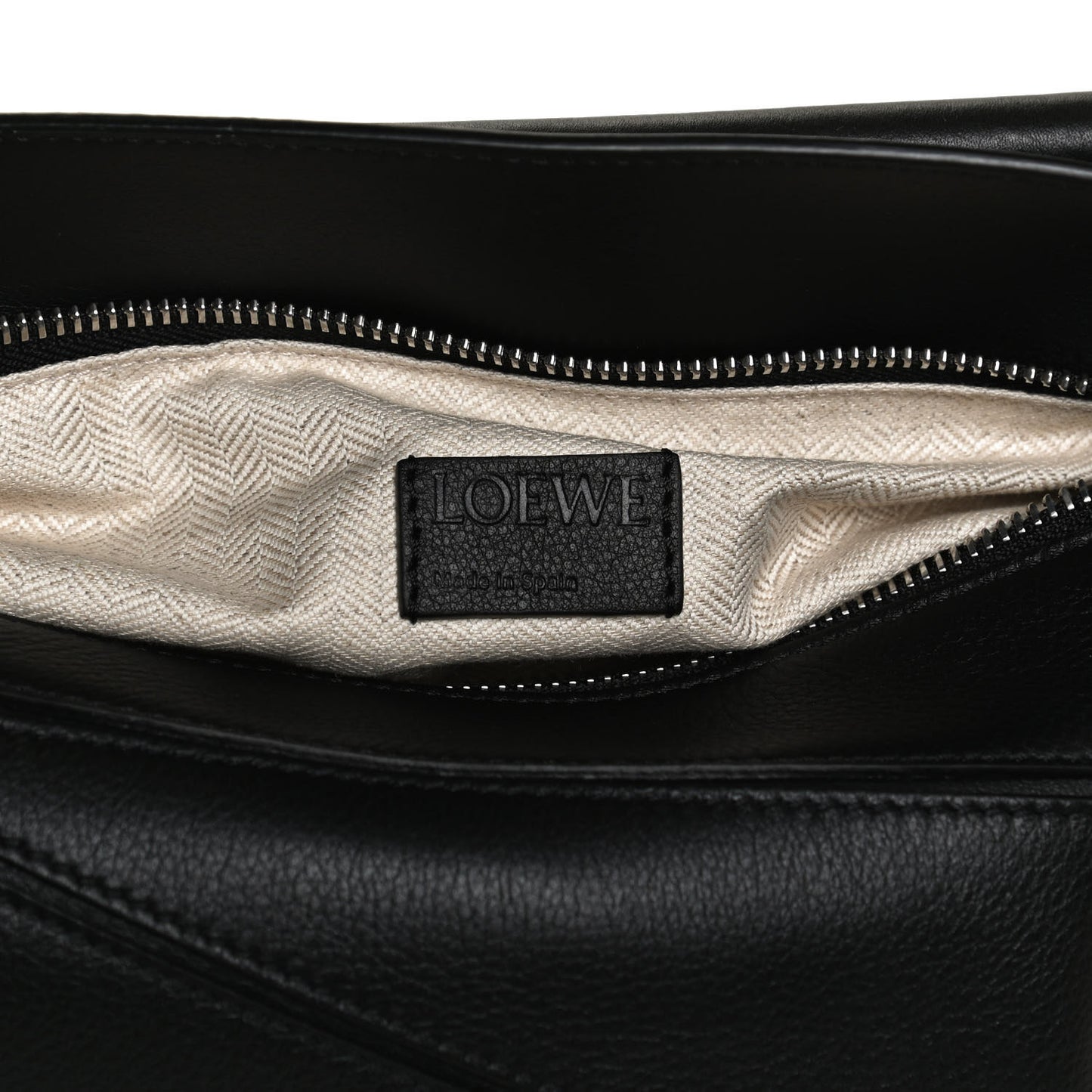 Calfskin Small Puzzle Bag Black