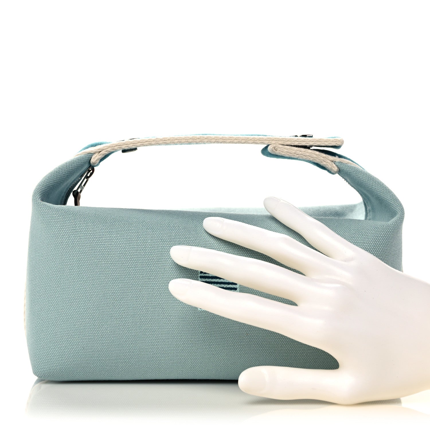 Hermes Canvas Small Bride-A-Brac Pouch Eucalyptus 2 of 8