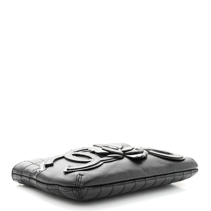 Chanel Lambskin Camellia No. 5 Chain Pouch Black 4 of 10