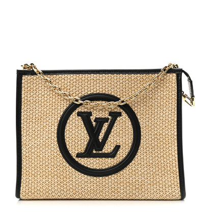 Louis Vuitton Raffia Calfskin Monogram Giant Pouch 1 of 8