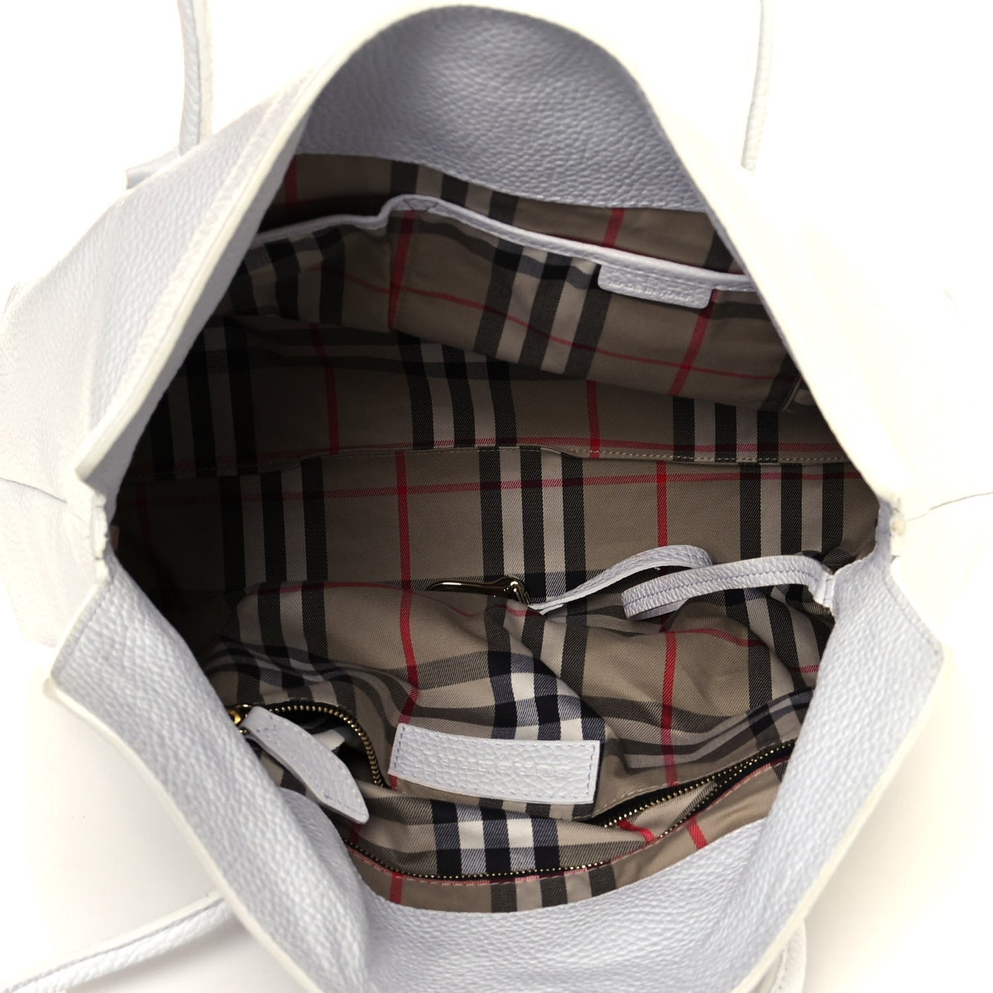 London Grainy Calfskin Medium Baynard Tote White