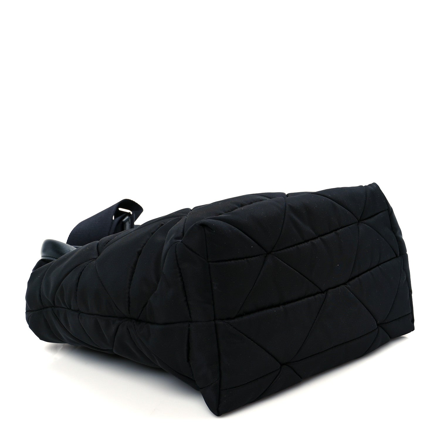 Prada Re-Nylon Nappa Triangle Quilted Padded Double Handled Zip Pocket Tote Black 4 of 13