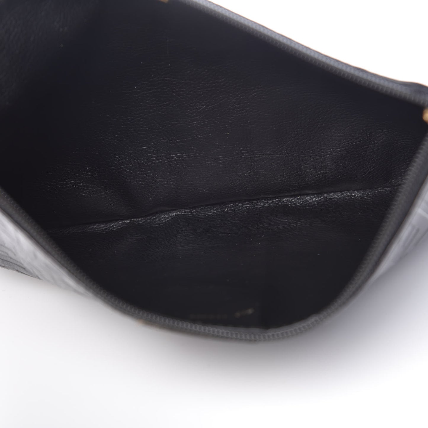 Calfskin FF Embossed Pouch Black