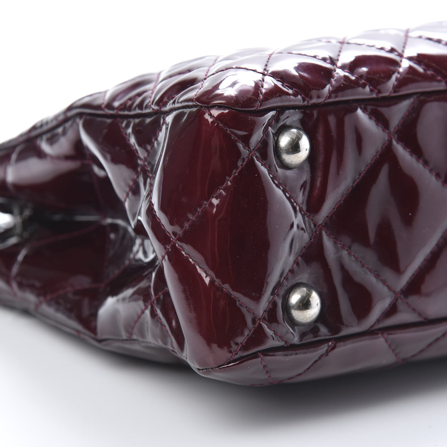 Chanel Patent Calfskin Quilted Reissue 2.55 Tote Burgundy 9 of 15