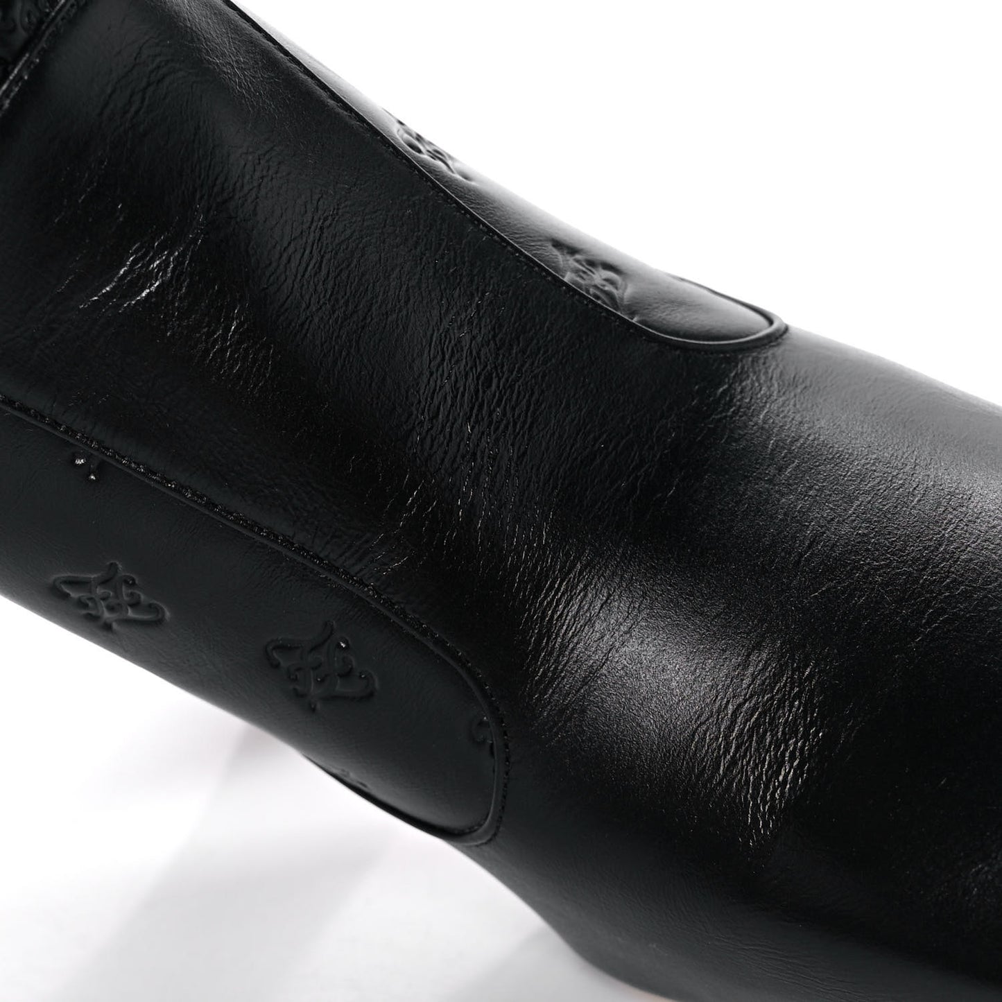 Vitello Karligraphy Embossed FFreedom Knee High Boots 39.5 Black