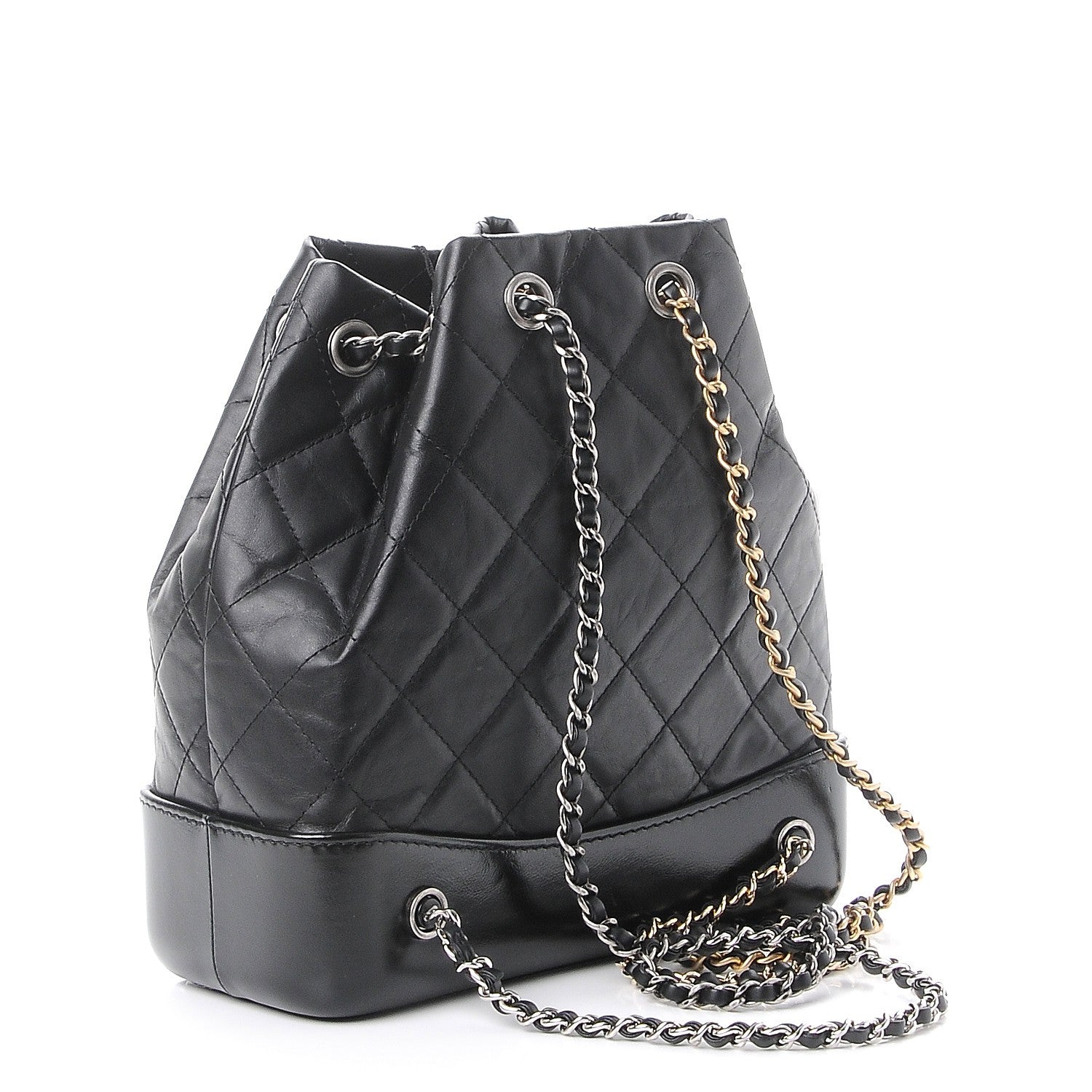 Chanel Aged Calfskin Quilted Gabrielle Backpack Black 3 of 8
