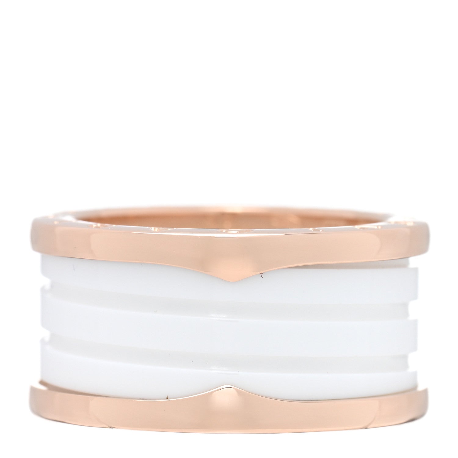 Bulgari 18K Rose Gold White Ceramic B.Zero1 Four-Band Ring 59 8.75 3 of 4