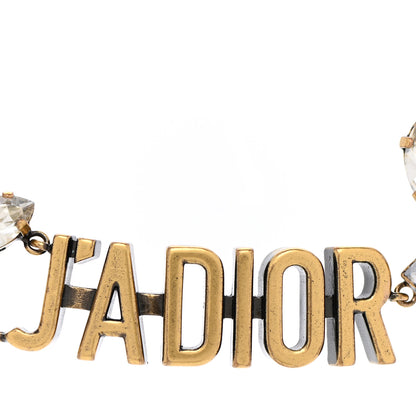 Christian Dior Metal Crystal J'Adior Laurier Choker Necklace Antique Gold 3 of 5