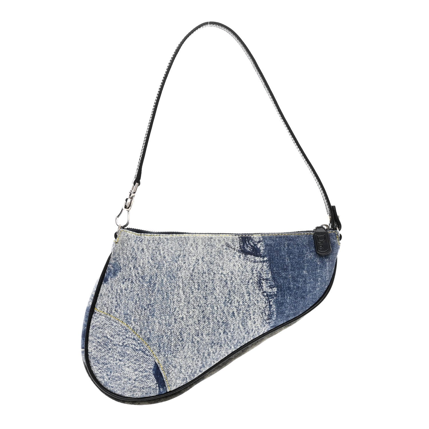 Christian Dior Denim Saddle Pochette Blue 1 of 10