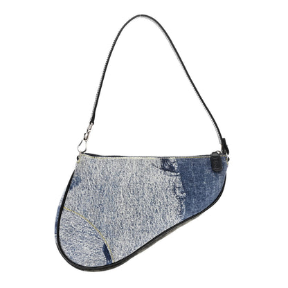 Christian Dior Denim Saddle Pochette Blue 1 of 10