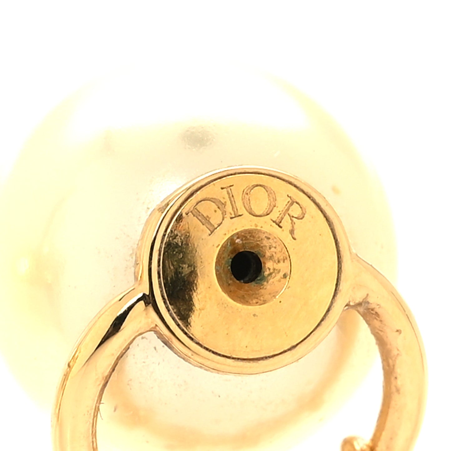 Pearl Crystal Tribal Logo Charms Earrings Gold