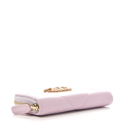 Chanel Lambskin Quilted Chanel 19 Zip Around Coin Purse Wallet Light Pink 4 of 8