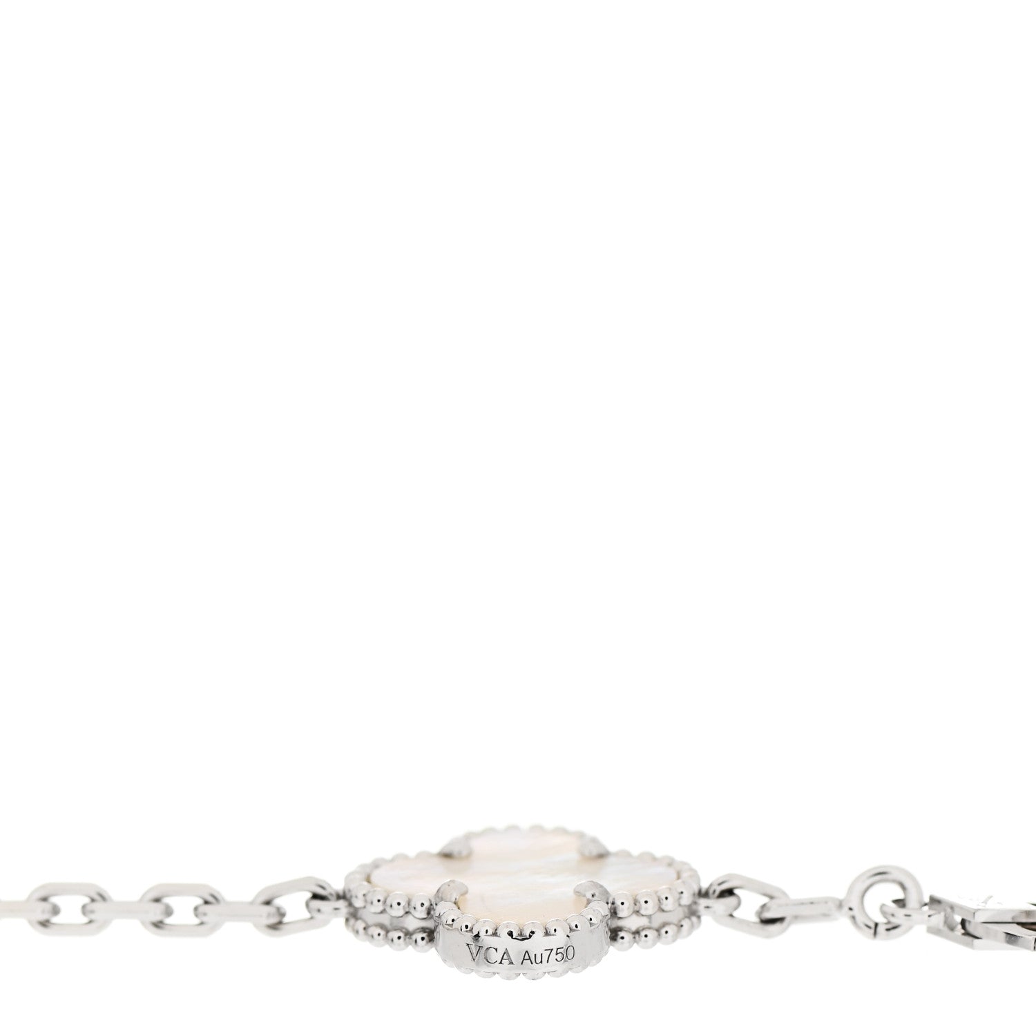 Van Cleef & Arpels 18K White Gold Mother of Pearl 5 Motifs Vintage Alhambra Bracelet 3 of 5