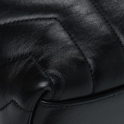 Saint Laurent Calfskin Y Quilted Monogram Small Loulou Backpack Black 6 of 9