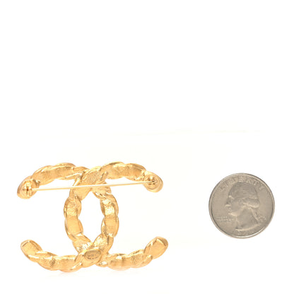 Chanel Metal Crystal CC Brooch Pin Gold Grey 2 of 4