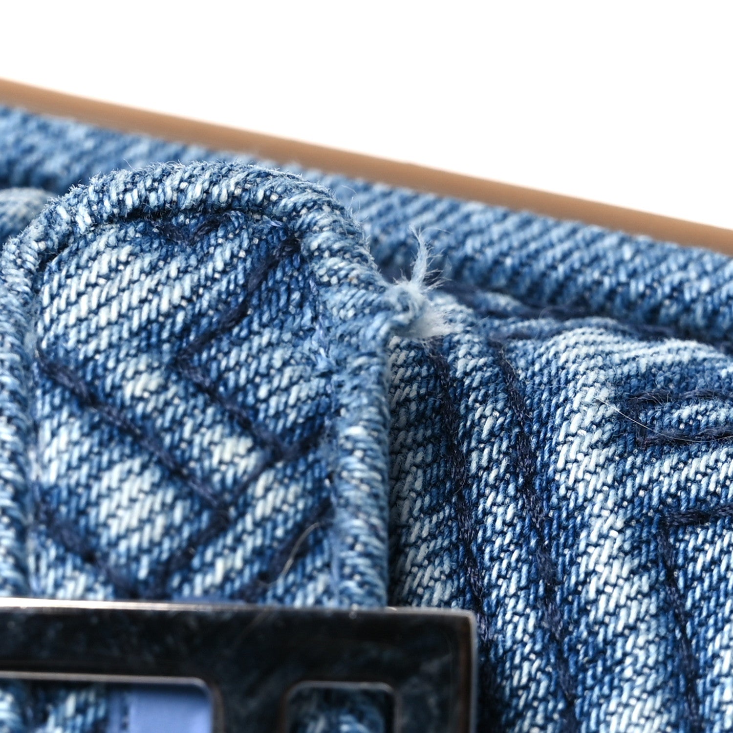 Fendi Denim FF Quilted Fendi Feel Buckled Slide Sandals 37.5 Blue 13 of 13