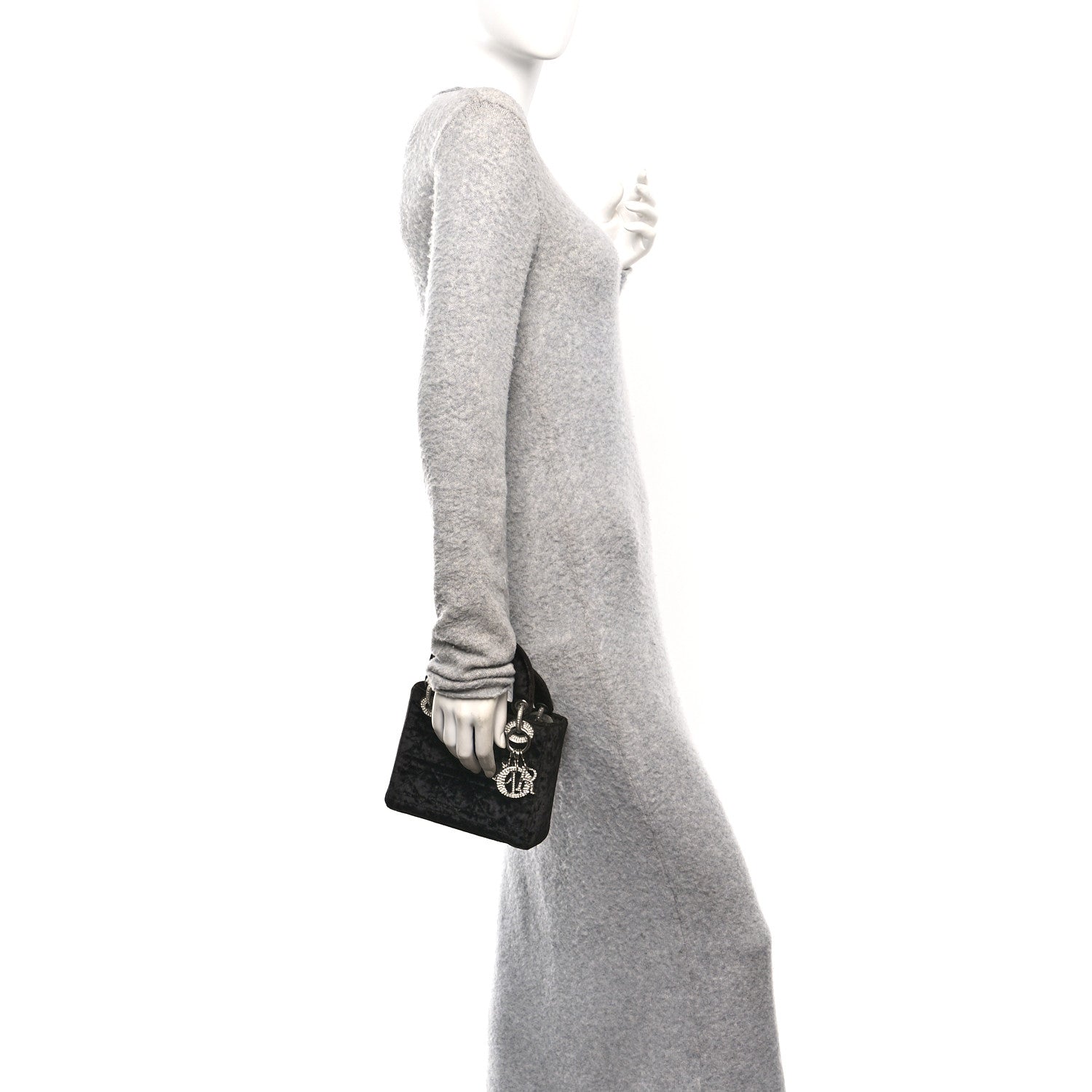 Christian Dior Velvet Crystal Mini Lady Dior Black 1846648