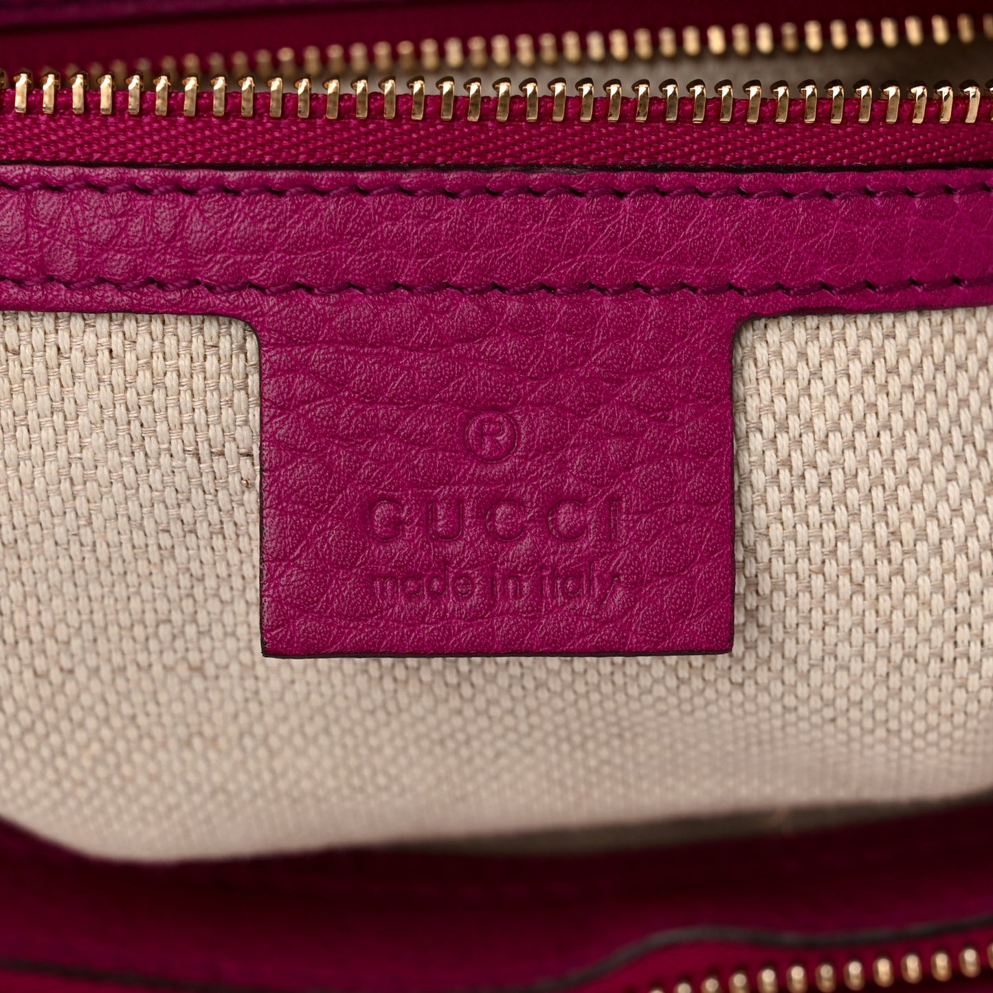 Pebbled Calfskin Small Soho Top Handle Bag Bright Bougainvillea