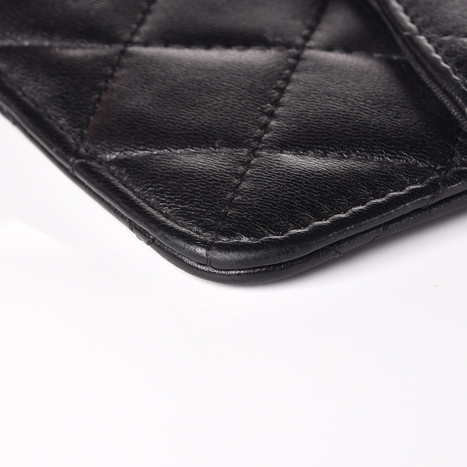 Chanel Lambskin Quilted Classic Flat Wallet Pouch Black 10 of 11