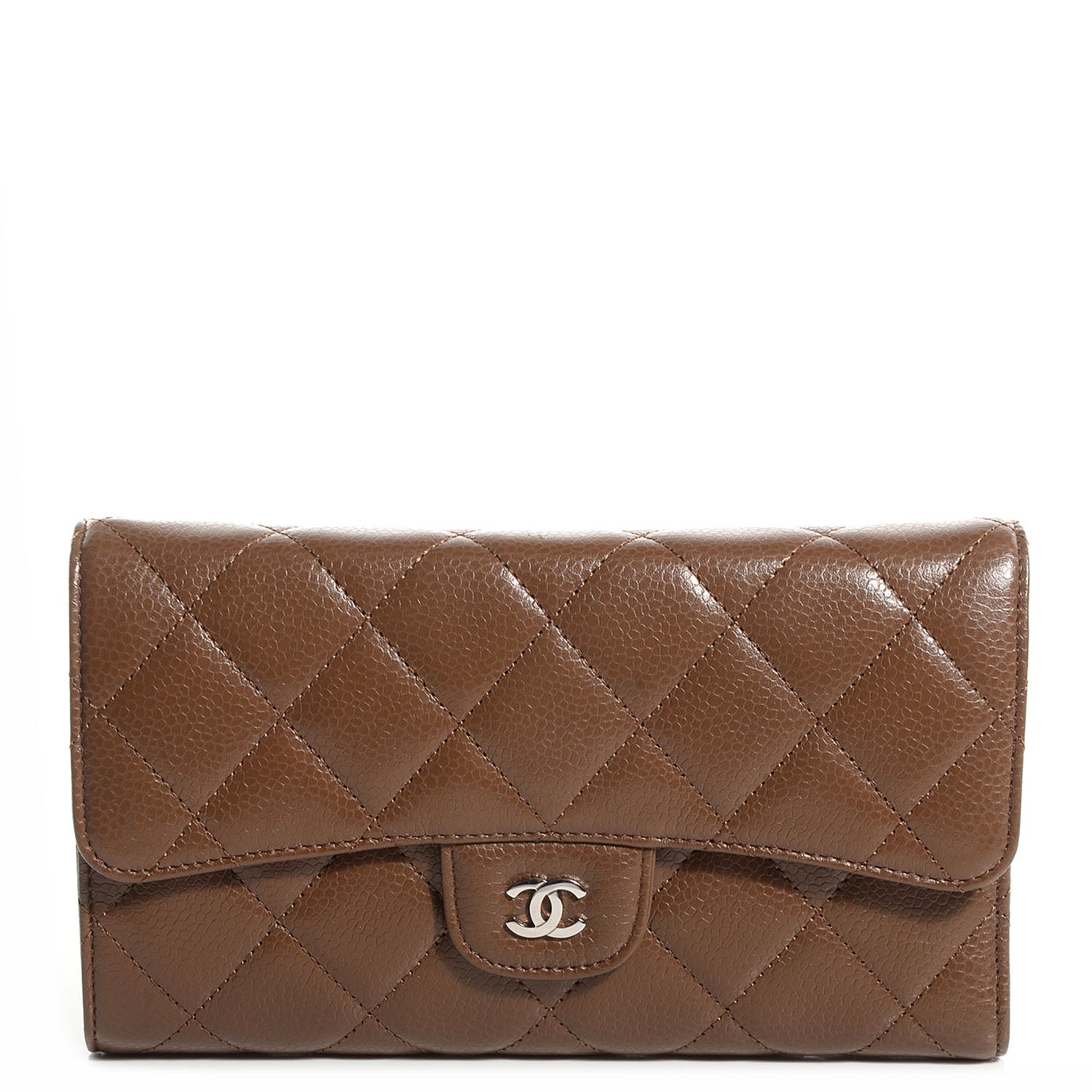 Chanel Caviar Quilted Large Flap Wallet Brown 1 of 9