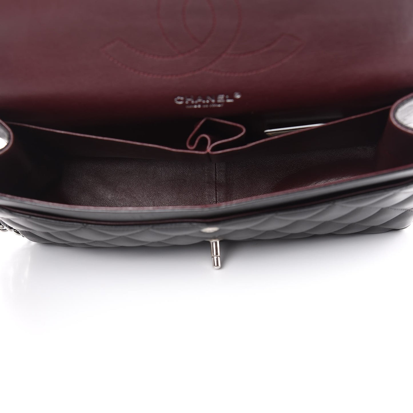 Lambskin Quilted Jumbo Double Flap Black