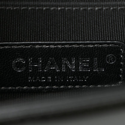 Chanel Patent Glitter PVC Chevron Quilted Medium Boy Flap Black Silver 6 of 9