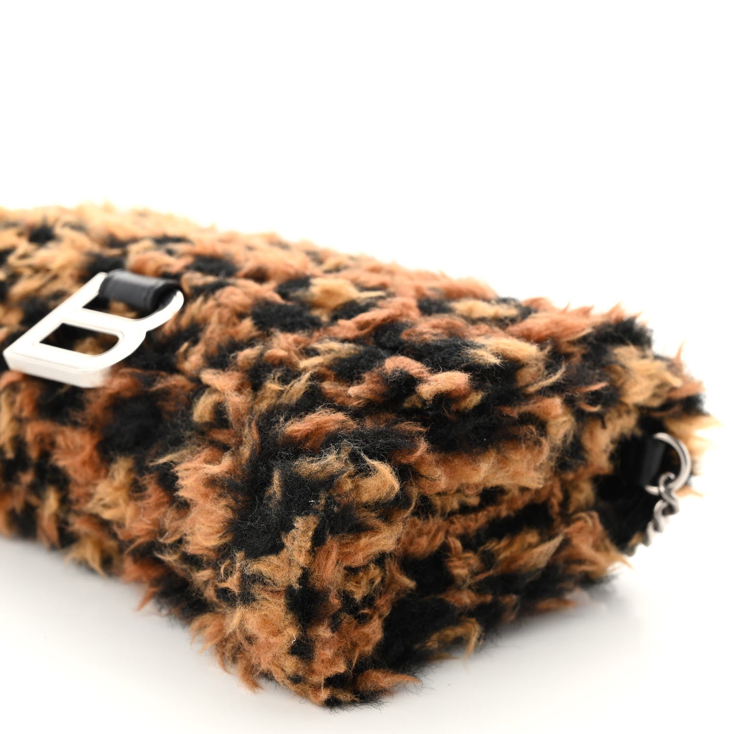 Balenciaga Fleece Leopard Print Hourglass Chain Bag Brown 9 of 9