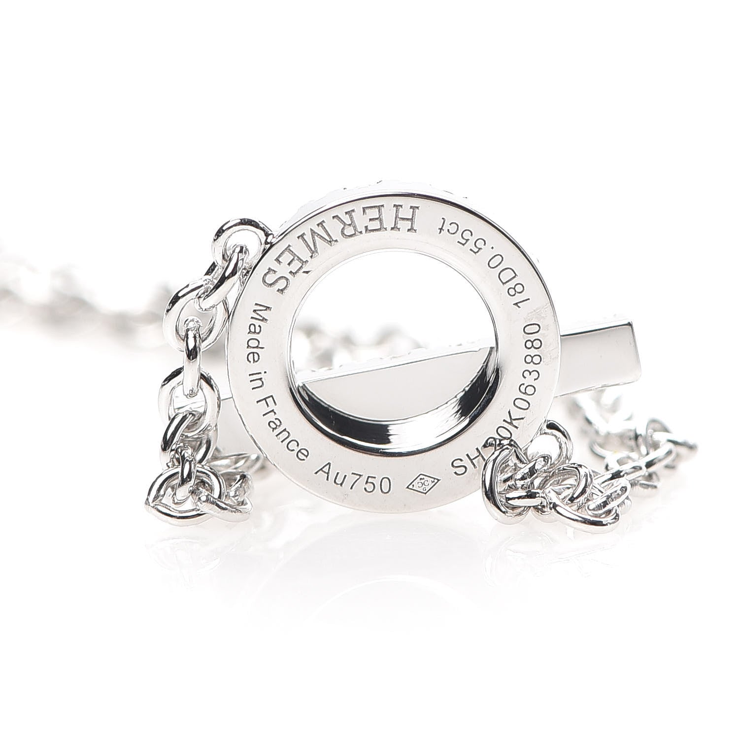 Hermes 18K White Gold Diamond Finesse Bracelet SH 7 of 8