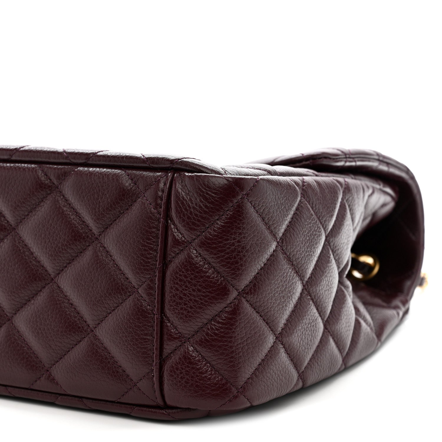 Chanel Grained Calfskin Quilted XXL Travel Flap Bag Burgundy 10 of 11