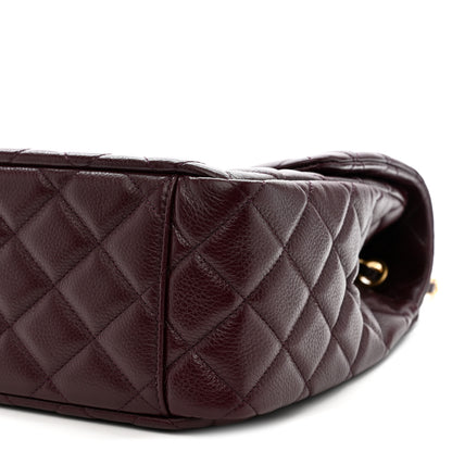 Chanel Grained Calfskin Quilted XXL Travel Flap Bag Burgundy 10 of 11