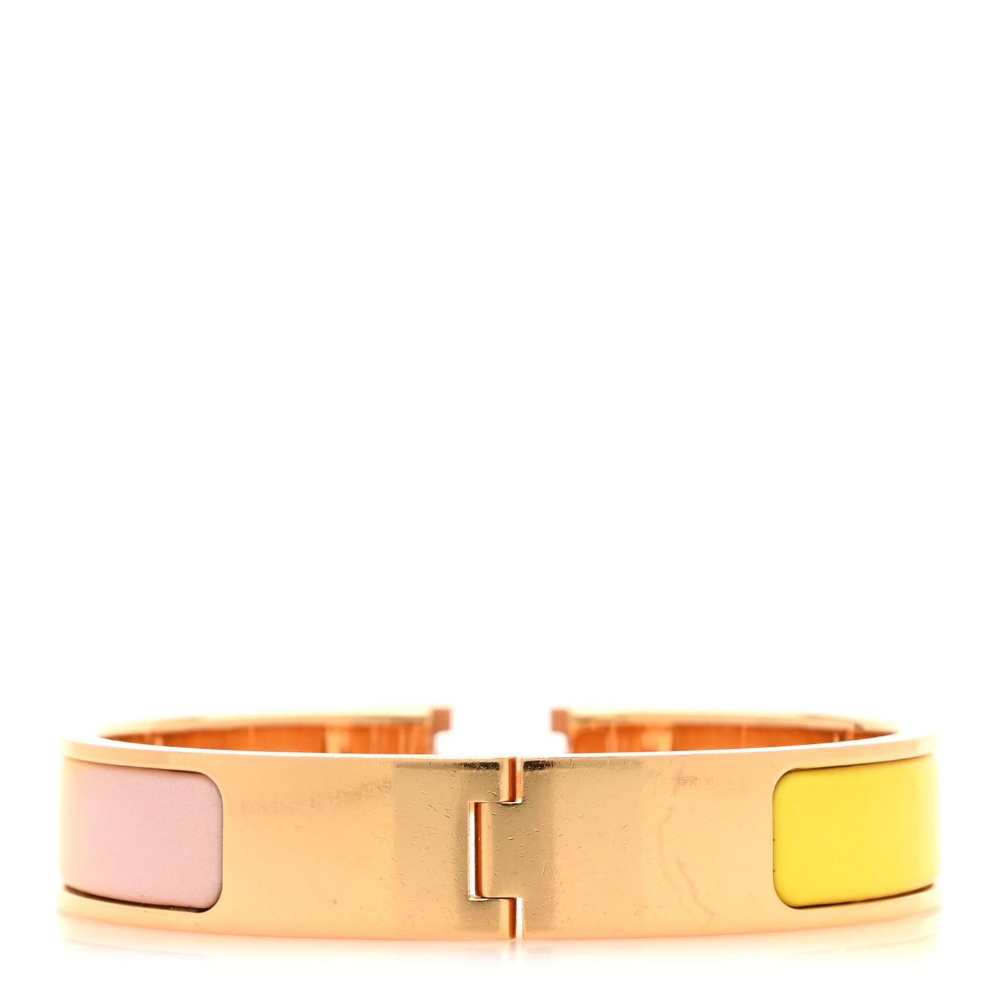 Enamel Narrow Clic Clac H Fusion Bracelet PM Rose Candeur Jaune Tennis