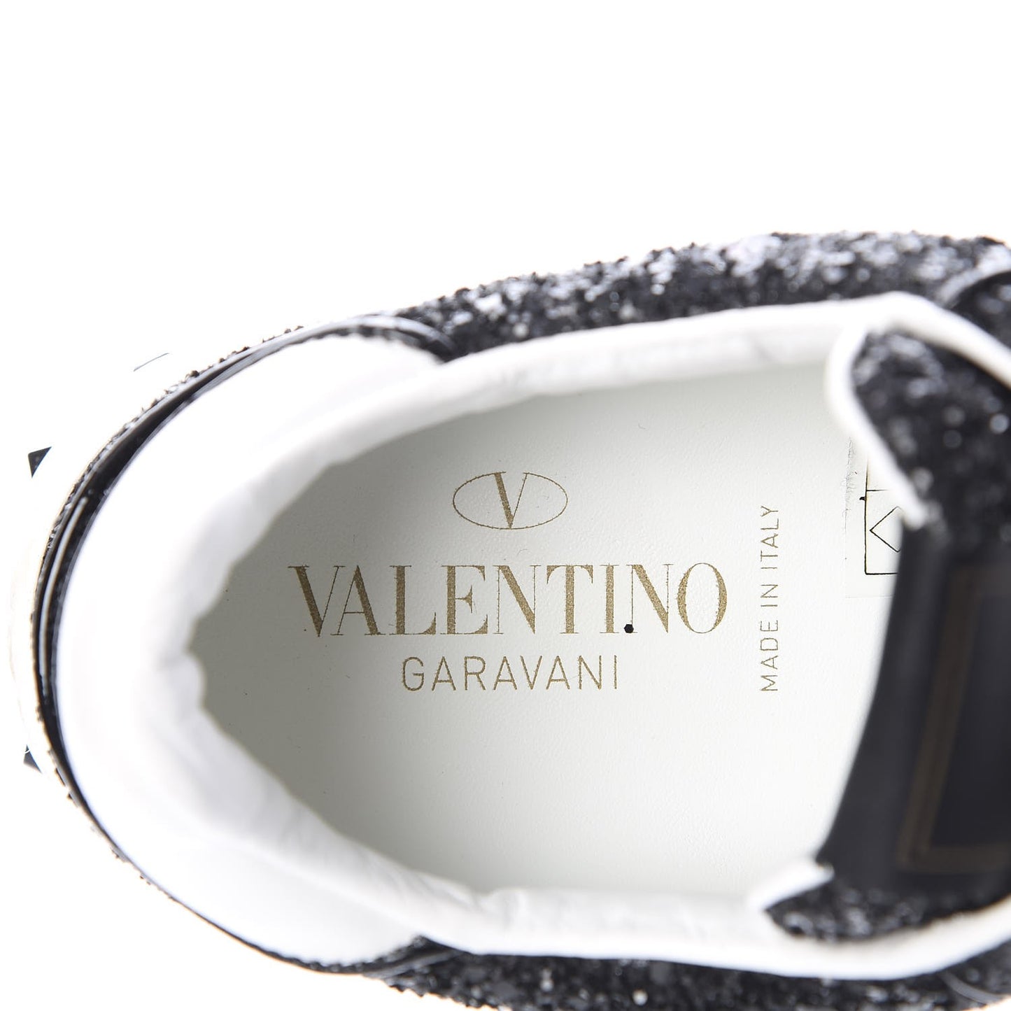 Calfskin Glitter Flycrew Sneakers 36 Black