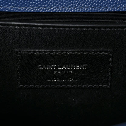 Saint Laurent Grain De Poudre Small Classic Monogram Kate Satchel Denim 6 of 9