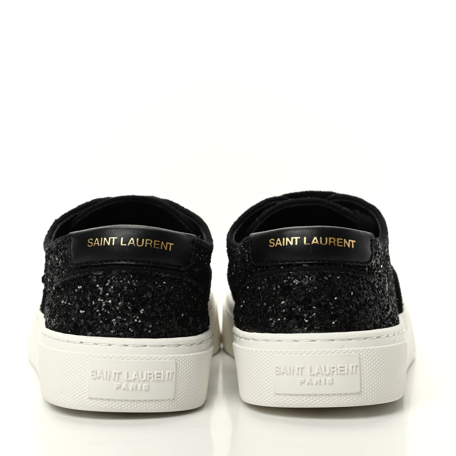Saint Laurent Calfskin Crystal Glitter Venice Low Top Sneakers 36.5 Black 7 of 11
