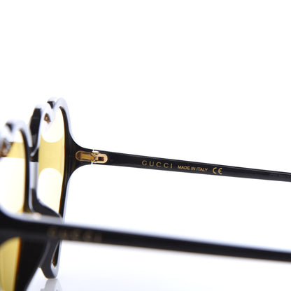Gucci Acetate Hollywood Forever Heart Sunglasses GG0360SA Black Yellow 5 of 7