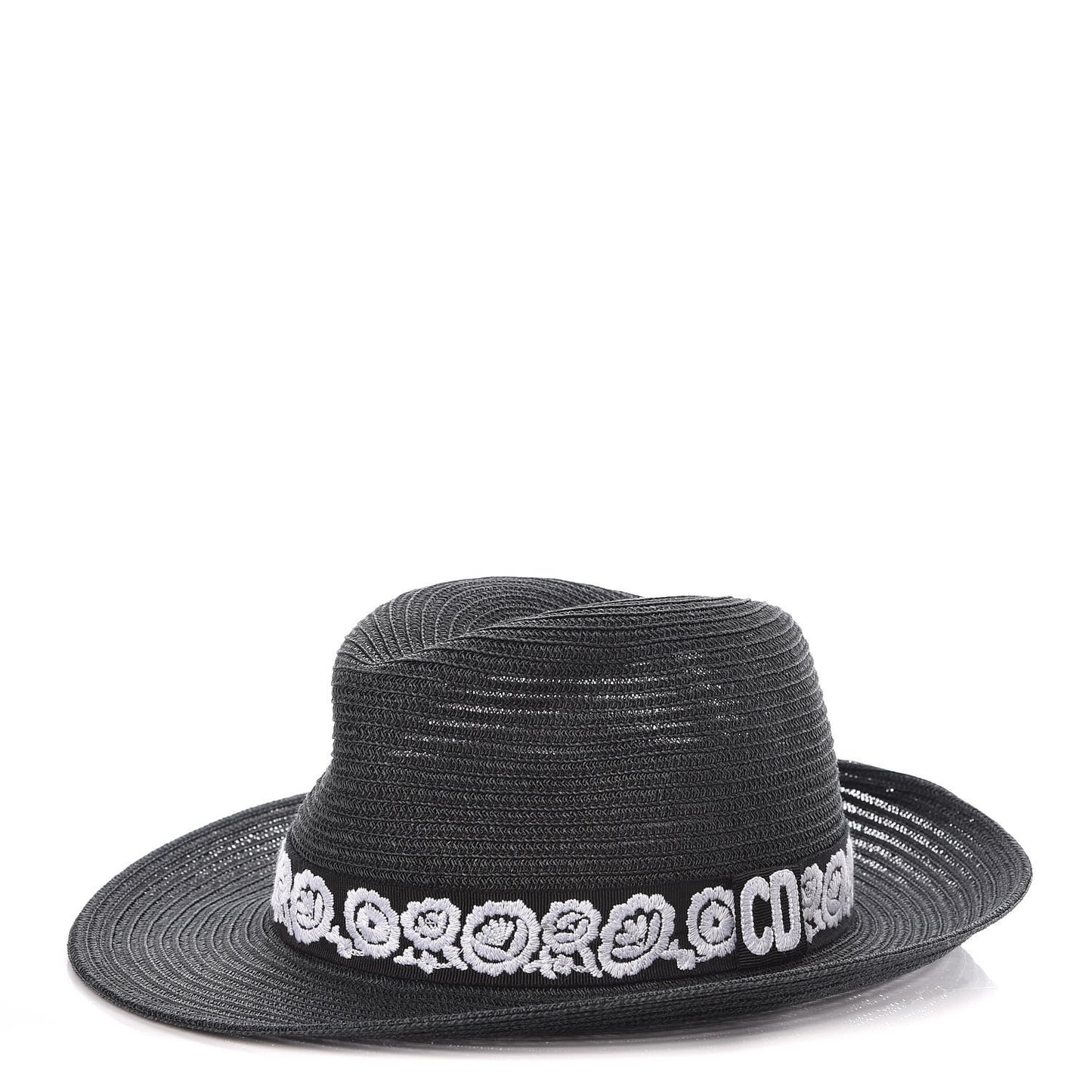 Straw Mexican Daytime Roses Hat 57 Black