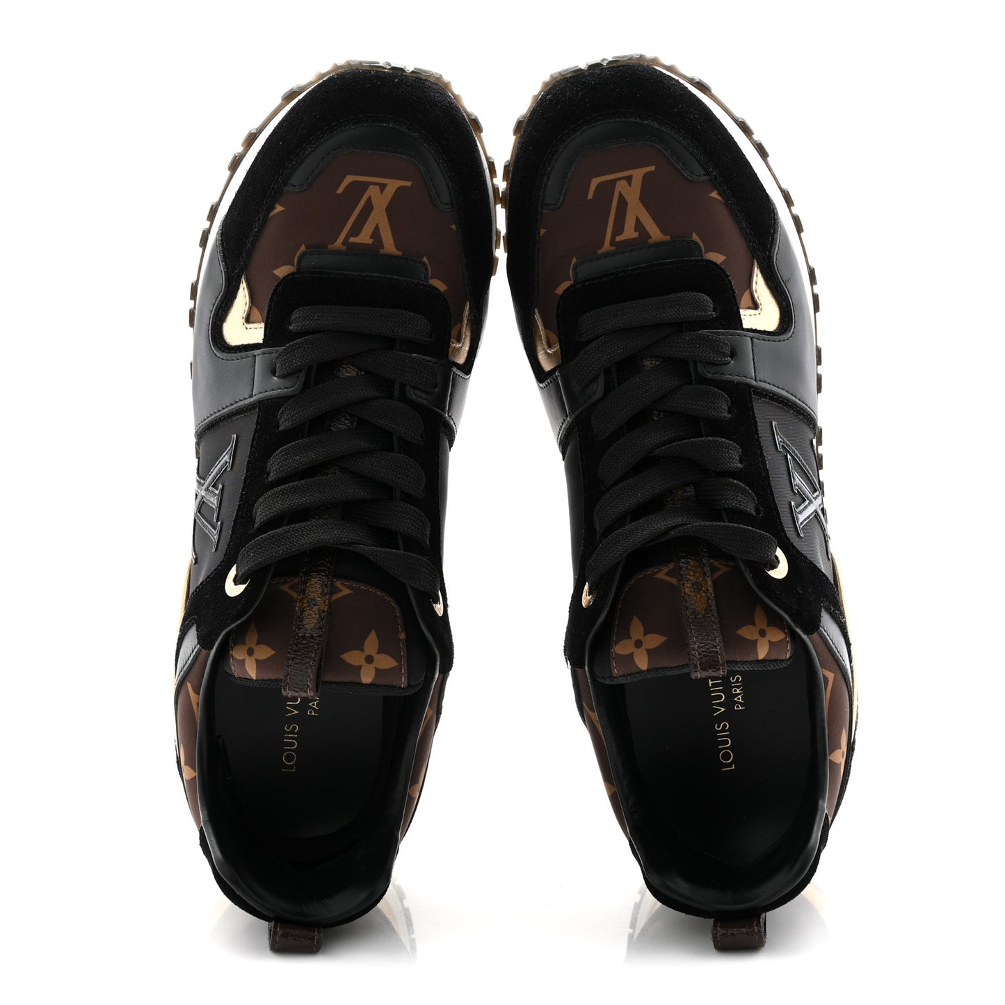 Suede Calfskin Recycled Monogram Nylon Run Away Sneakers 39 Black