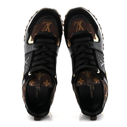 Louis Vuitton Suede Calfskin Recycled Monogram Nylon Run Away Sneakers 39 Black 5 of 9