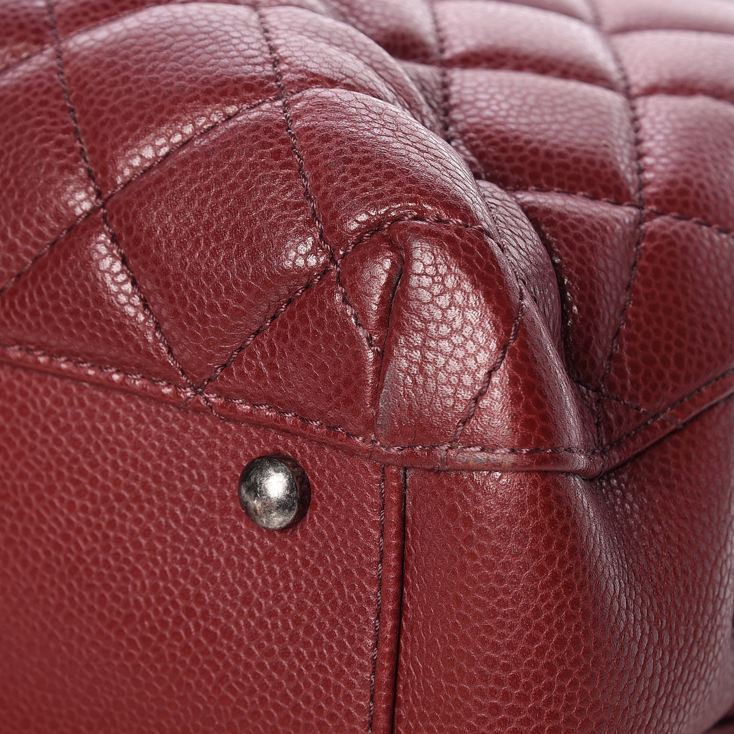 Chanel Caviar Quilted City Shopping Tote Dark Red 14 of 16