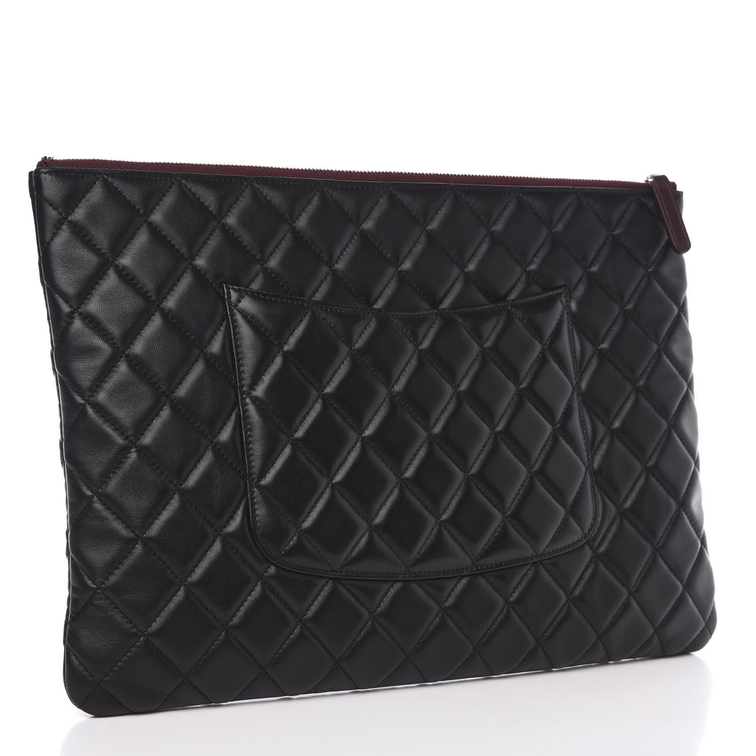 Chanel Lambskin Quilted Large Cosmetic Case Black 2 of 7